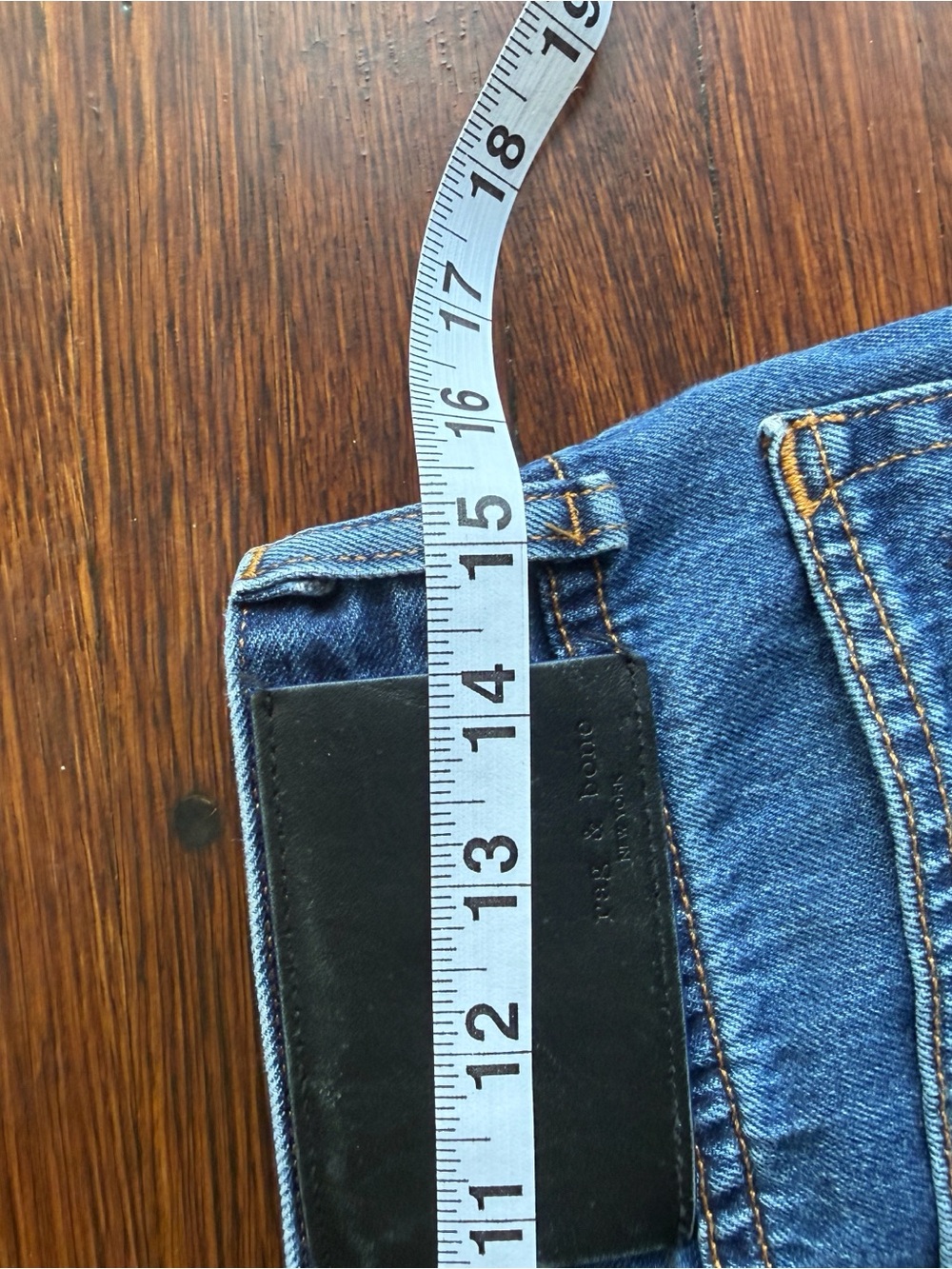 rag & bone Classic Wide-Leg Denim Jeans in Blue - Picture 9 of 11